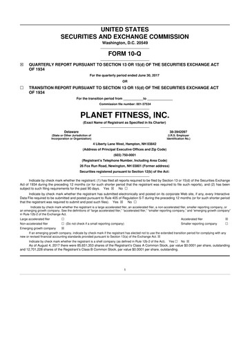 Thumbnail Planet Fitness
 10-Q Quarterly Report FY2017 