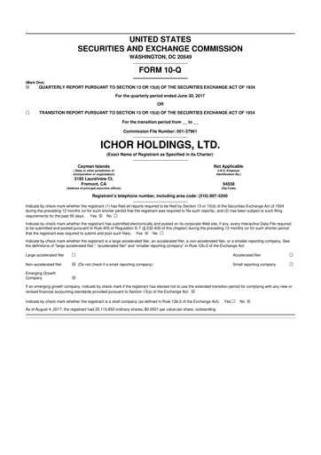 Thumbnail Ichor Systems 10-Q Quarterly Report FY2017 