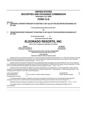 Thumbnail Caesars Entertainment
 10-Q Quarterly Report FY2017 