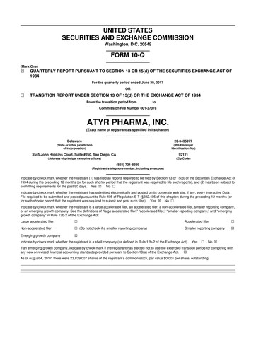 Thumbnail aTyr Pharma 10-Q Quarterly Report FY2017 