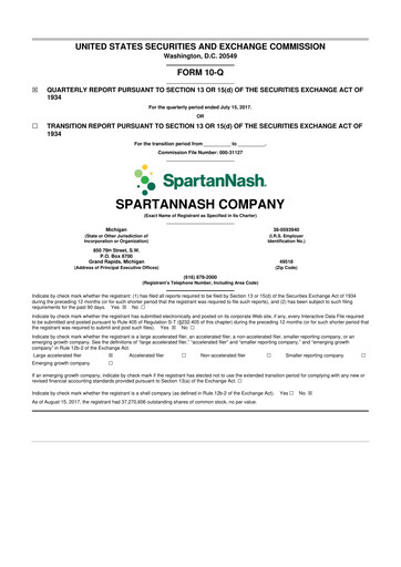 Thumbnail SpartanNash
 10-Q Quarterly Report FY2017 
