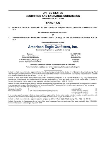 Thumbnail American Eagle Outfitters
 10-Q Quarterly Report FY2017 