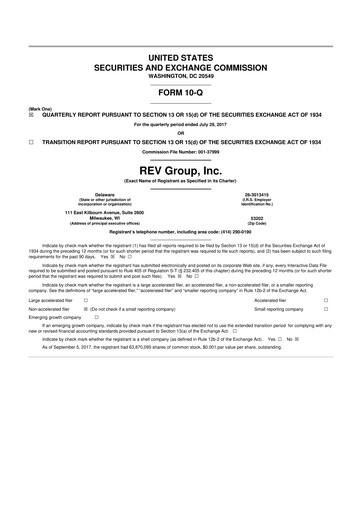 Thumbnail REV Group 10-Q Quarterly Report FY2017 