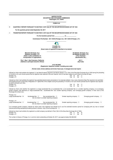 Thumbnail Prologis 10-Q Quarterly Report FY2017 