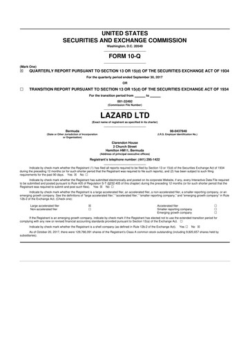 Thumbnail Lazard 10-Q Quarterly Report FY2017 
