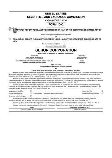 Thumbnail Geron 10-Q Quarterly Report FY2017 