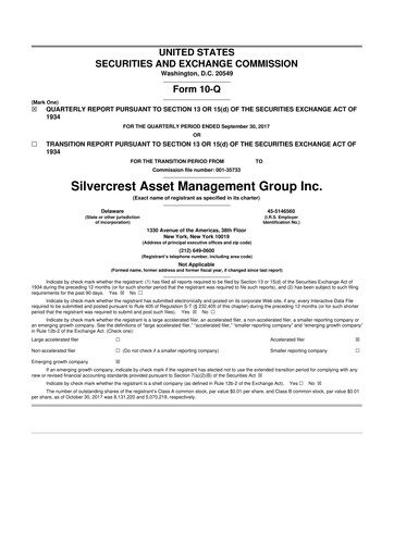 Thumbnail Silvercrest Asset Management Group 10-Q Quarterly Report FY2017 