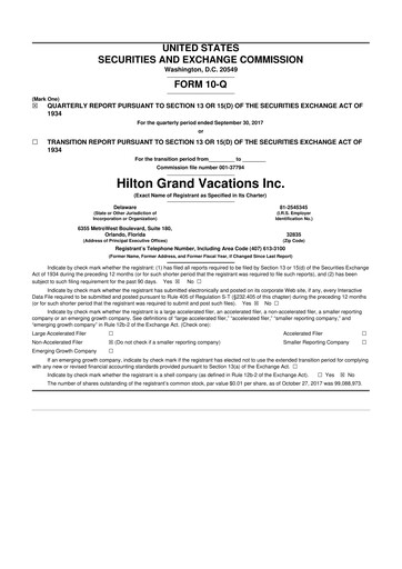 Thumbnail Hilton Grand Vacations
 10-Q Quarterly Report FY2017 