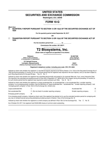 Thumbnail T2 Biosystems
 10-Q Quarterly Report FY2017 