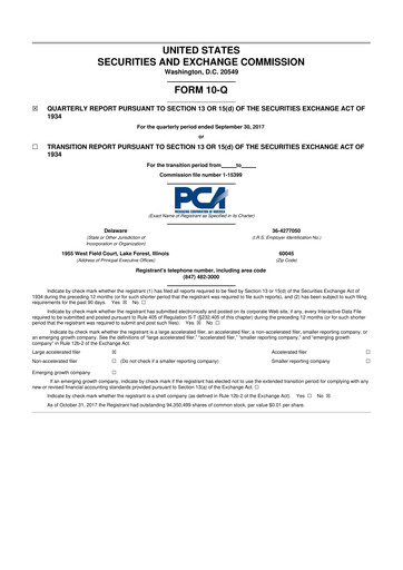 Vorschaubild Packaging Corporation of America
 10-Q Quartalsbericht 2017 