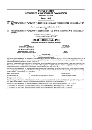 Thumbnail Skechers
 10-Q Quarterly Report FY2017 