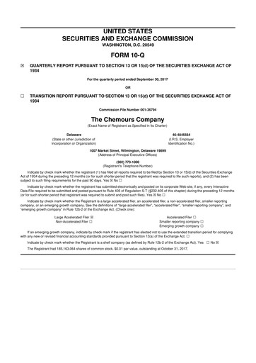 Thumbnail Chemours
 10-Q Quarterly Report FY2017 