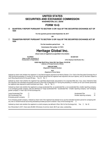 Thumbnail Heritage Global 10-Q Quarterly Report FY2017 