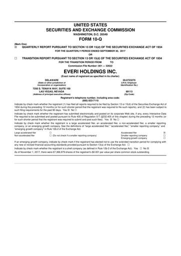 Thumbnail Everi Holdings
 10-Q Quarterly Report FY2017 