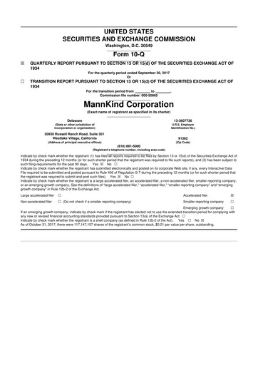 Thumbnail MannKind Corp 10-Q Quarterly Report FY2017 