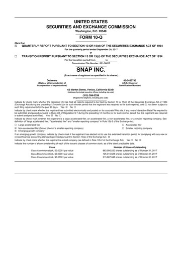 Thumbnail Snap 10-Q Quarterly Report FY2017 