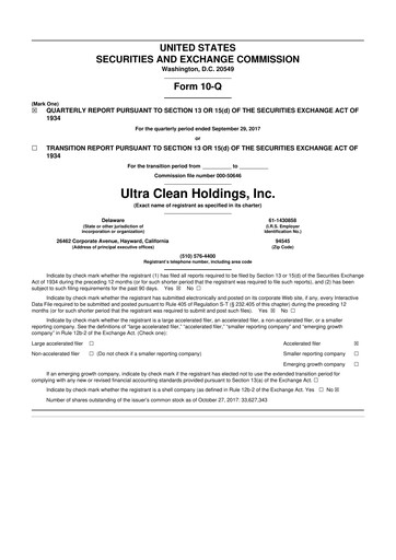 Vorschaubild UCT (Ultra Clean Holdings) 10-Q Quartalsbericht 2017 