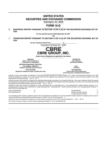 Miniature CBRE Group
 10-Q Rapport trimestriel 2017 