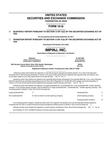Thumbnail Impinj 10-Q Quarterly Report FY2017 
