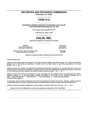 Thumbnail Valhi 10-Q Quarterly Report FY2017 