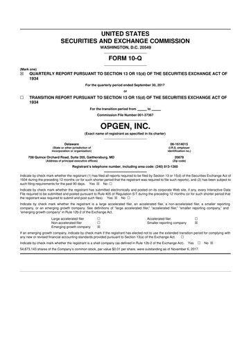 Thumbnail OpGen
 10-Q Quarterly Report FY2017 