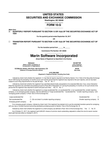 Thumbnail Marin Software 10-Q Quarterly Report FY2017 