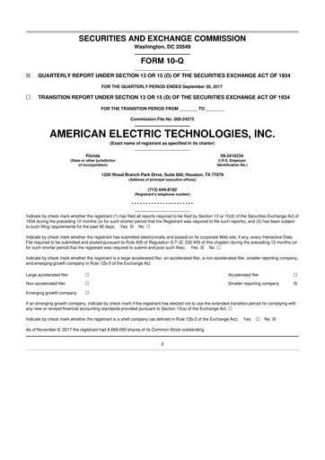 Thumbnail Stabilis Solutions 10-Q Quarterly Report FY2017 