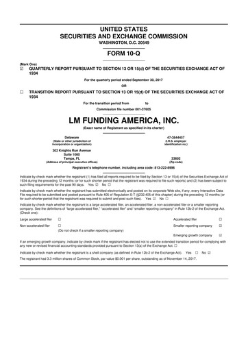 Vorschaubild LM Funding America 10-Q Quartalsbericht 2017 