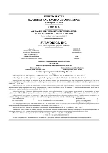 Thumbnail SurModics 10-K Annual Report 2017