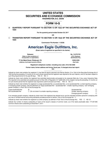 Thumbnail American Eagle Outfitters
 10-Q Quarterly Report FY2017 