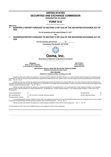 Miniature Ooma 10-Q Rapport trimestriel 2018 