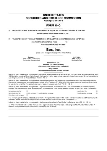 Thumbnail Box, Inc. 10-Q Quarterly Report FY2018 