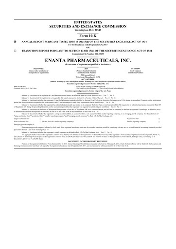 Thumbnail Enanta Pharmaceuticals
 10-K Annual Report 2017