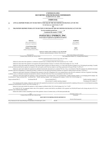 Thumbnail FuelCell Energy
 10-K Annual Report 2017