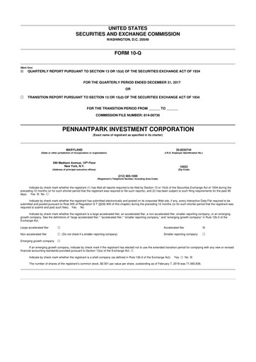 Vorschaubild PennantPark Investment 10-Q Quartalsbericht  