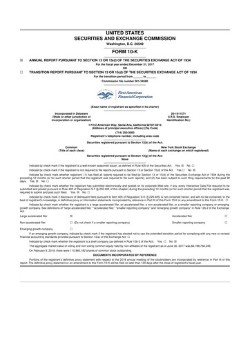 Miniature First American Financial Corporation 10-K Rapport annuel 2017
