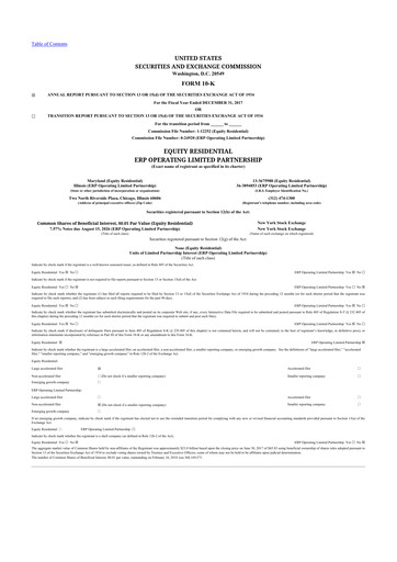 Thumbnail Equity Residential
 10-K Annual Report 