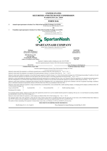 Thumbnail SpartanNash
 10-K Annual Report 2017