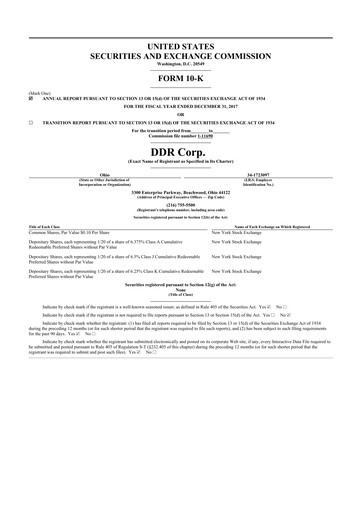 Thumbnail SITE Centers
 10-K Annual Report 2017