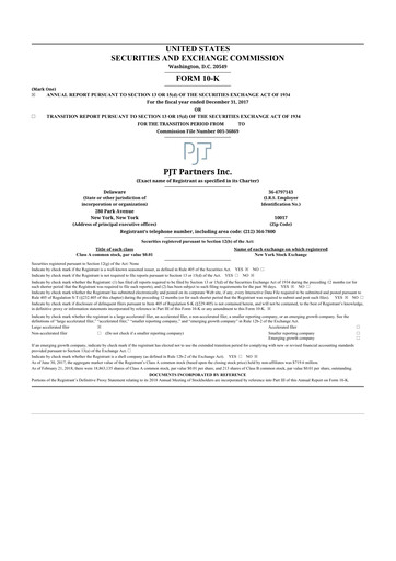 Thumbnail PJT Partners
 10-K Annual Report 2017