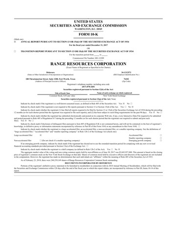 Miniature Range Resources
 10-K Rapport annuel 2017