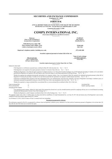 Thumbnail CompX International 10-K Annual Report 2017