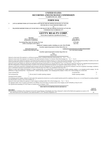 Thumbnail Getty Realty 10-K Annual Report 2017