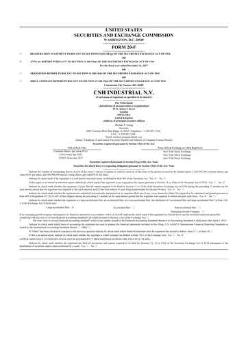 Thumbnail CNH Industrial
 20-F Annual Report 2017