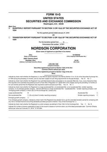 Thumbnail Nordson 10-Q Quarterly Report FY2018 