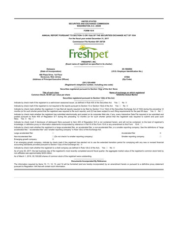 Thumbnail Freshpet 10-K Annual Report 2017