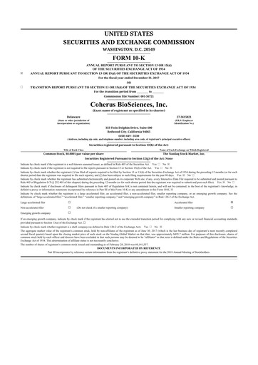 Thumbnail Coherus BioSciences
 10-K Annual Report 2017