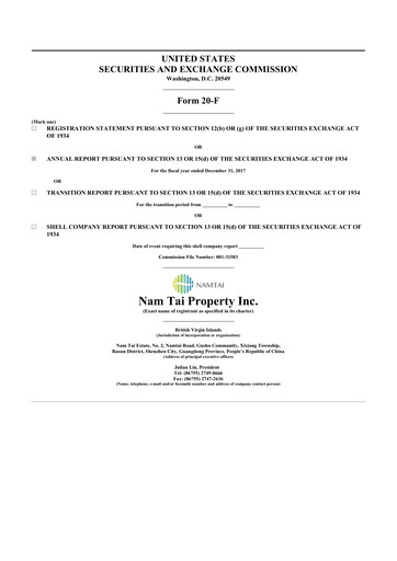 Thumbnail Nam Tai Property 20-F Annual Report 2017