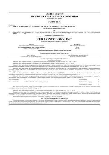 Thumbnail Kura Oncology
 10-K Annual Report 2017