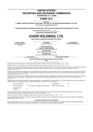 Thumbnail Ichor Systems 10-K Annual Report 2017